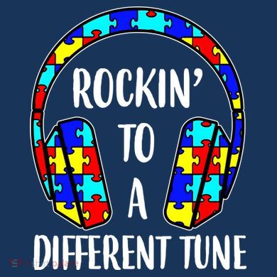 Rockin To A Different Tune Autism Awareness Flat Bill Trucker Hat