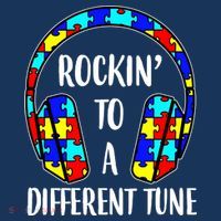 Rockin To A Different Tune Autism Awareness Women's Hoodie thumb 2