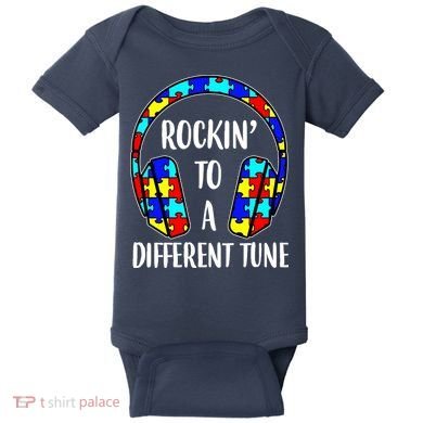 Rockin To A Different Tune Autism Awareness Baby Bodysuit