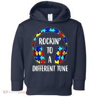 Rockin To A Different Tune Autism Awareness Toddler Hoodie thumb 0