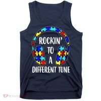 Rockin To A Different Tune Autism Awareness Tank Top thumb 0