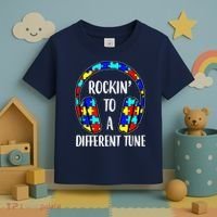Rockin To A Different Tune Autism Awareness Toddler T-Shirt thumb 3