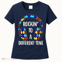 Rockin To A Different Tune Autism Awareness Women's T-Shirt thumb 0