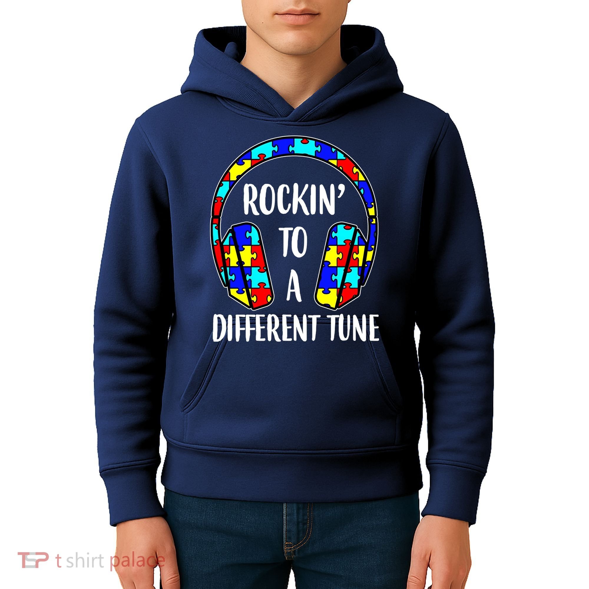 Rockin To A Different Tune Autism Awareness Kids Hoodie