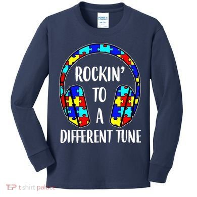 Rockin To A Different Tune Autism Awareness Kids Long Sleeve Shirt