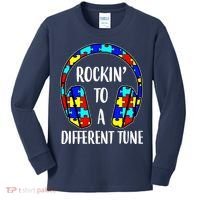 Rockin To A Different Tune Autism Awareness Kids Long Sleeve Shirt thumb 0