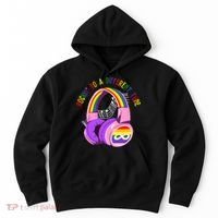 Rockin To A Different Tune Rainbow Autism Awareness Hoodie thumb 0