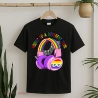 Rockin To A Different Tune Rainbow Autism Awareness T-Shirt thumb 2