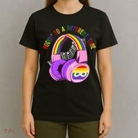 Rockin To A Different Tune Rainbow Autism Awareness T-Shirt thumb 4