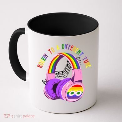 Rockin To A Different Tune Rainbow Autism Awareness Coffee Mug