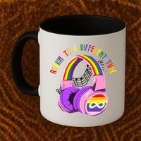 Rockin To A Different Tune Rainbow Autism Awareness Coffee Mug thumb 2