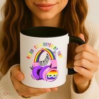Rockin To A Different Tune Rainbow Autism Awareness Coffee Mug thumb 3