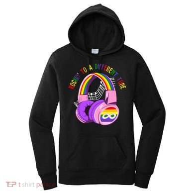 Rockin To A Different Tune Rainbow Autism Awareness Women's Hoodie