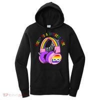 Rockin To A Different Tune Rainbow Autism Awareness Women's Hoodie thumb 0