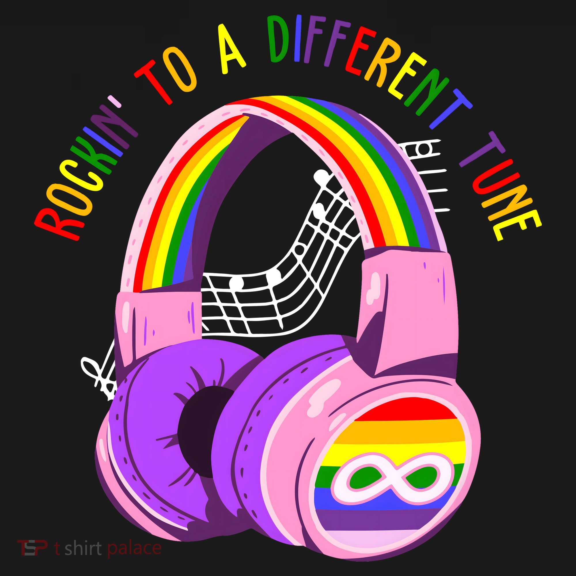 Rockin To A Different Tune Rainbow Autism Awareness Women's Hoodie