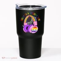 Rockin To A Different Tune Rainbow Autism Awareness Tumbler thumb 0