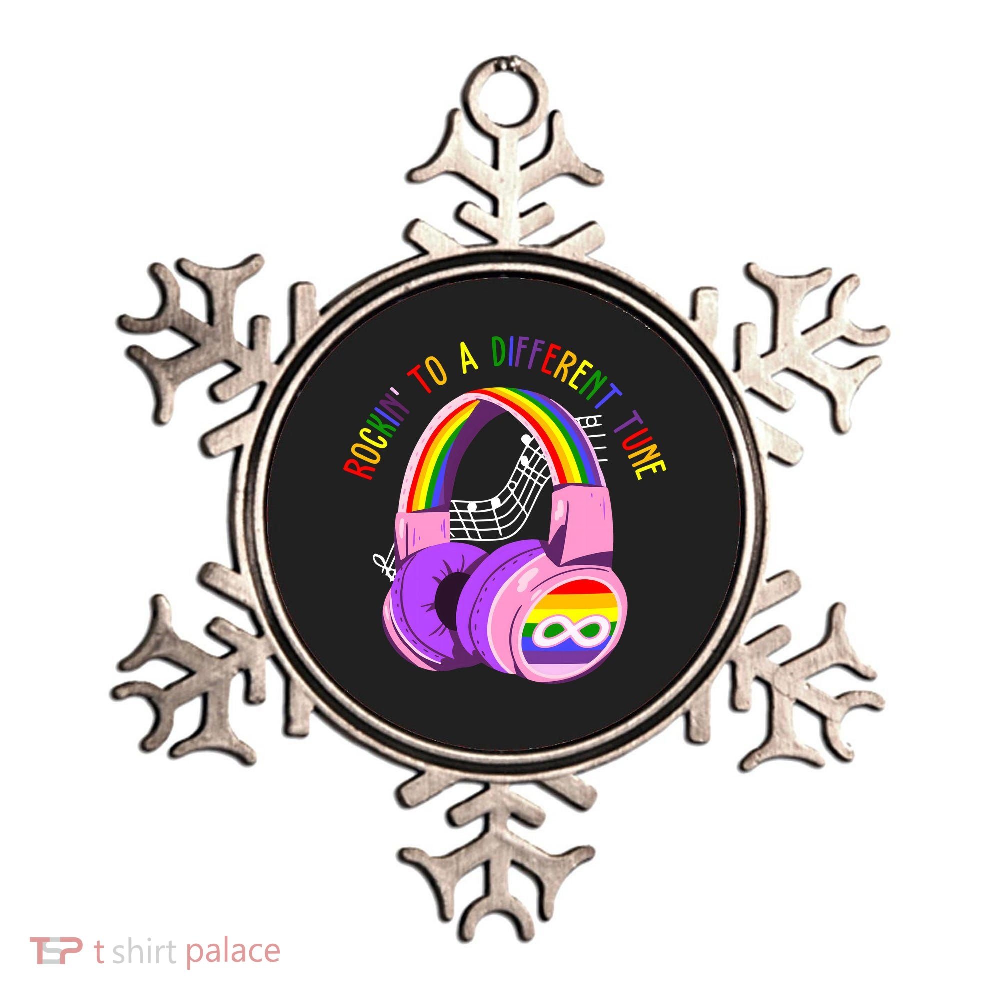 Rockin To A Different Tune Rainbow Autism Awareness Ornament