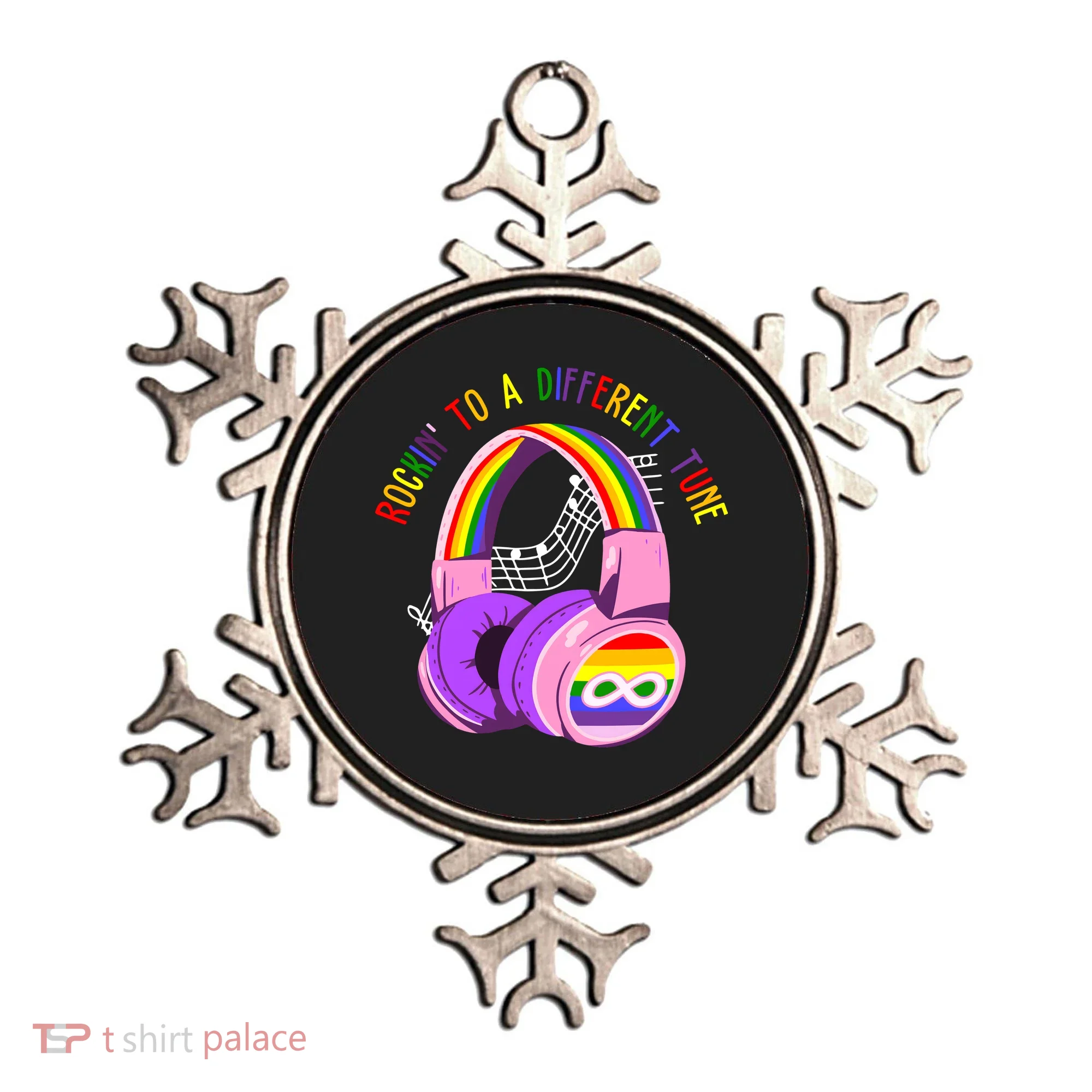 Rockin To A Different Tune Rainbow Autism Awareness Ornament