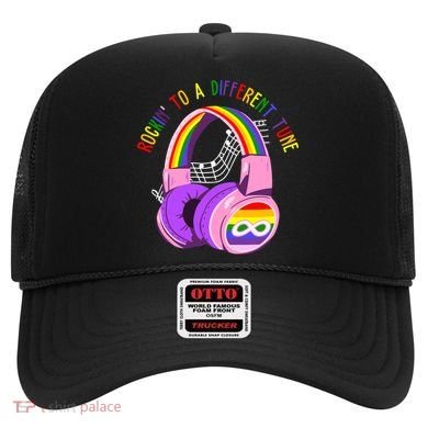 Rockin To A Different Tune Rainbow Autism Awareness Hat