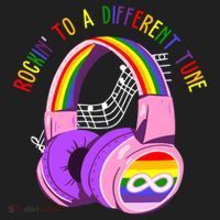 Rockin To A Different Tune Rainbow Autism Awareness Hat thumb 2