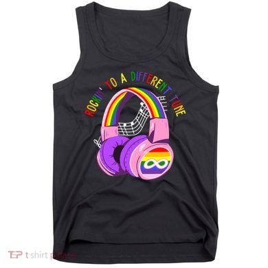 Rockin To A Different Tune Rainbow Autism Awareness Tank Top