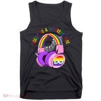 Rockin To A Different Tune Rainbow Autism Awareness Tank Top thumb 0