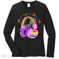 Rockin To A Different Tune Rainbow Autism Awareness Women's Long Sleeve Shirt thumb 0