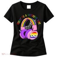 Rockin To A Different Tune Rainbow Autism Awareness Women's T-Shirt thumb 0