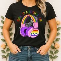 Rockin To A Different Tune Rainbow Autism Awareness Women's T-Shirt thumb 2