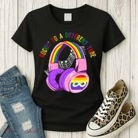 Rockin To A Different Tune Rainbow Autism Awareness Women's T-Shirt thumb 3