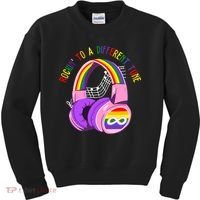Rockin To A Different Tune Rainbow Autism Awareness Kids Sweatshirt thumb 0
