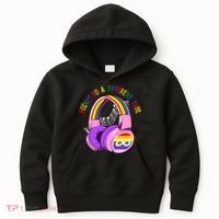Rockin To A Different Tune Rainbow Autism Awareness Kids Hoodie thumb 0