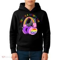 Rockin To A Different Tune Rainbow Autism Awareness Kids Hoodie thumb 4
