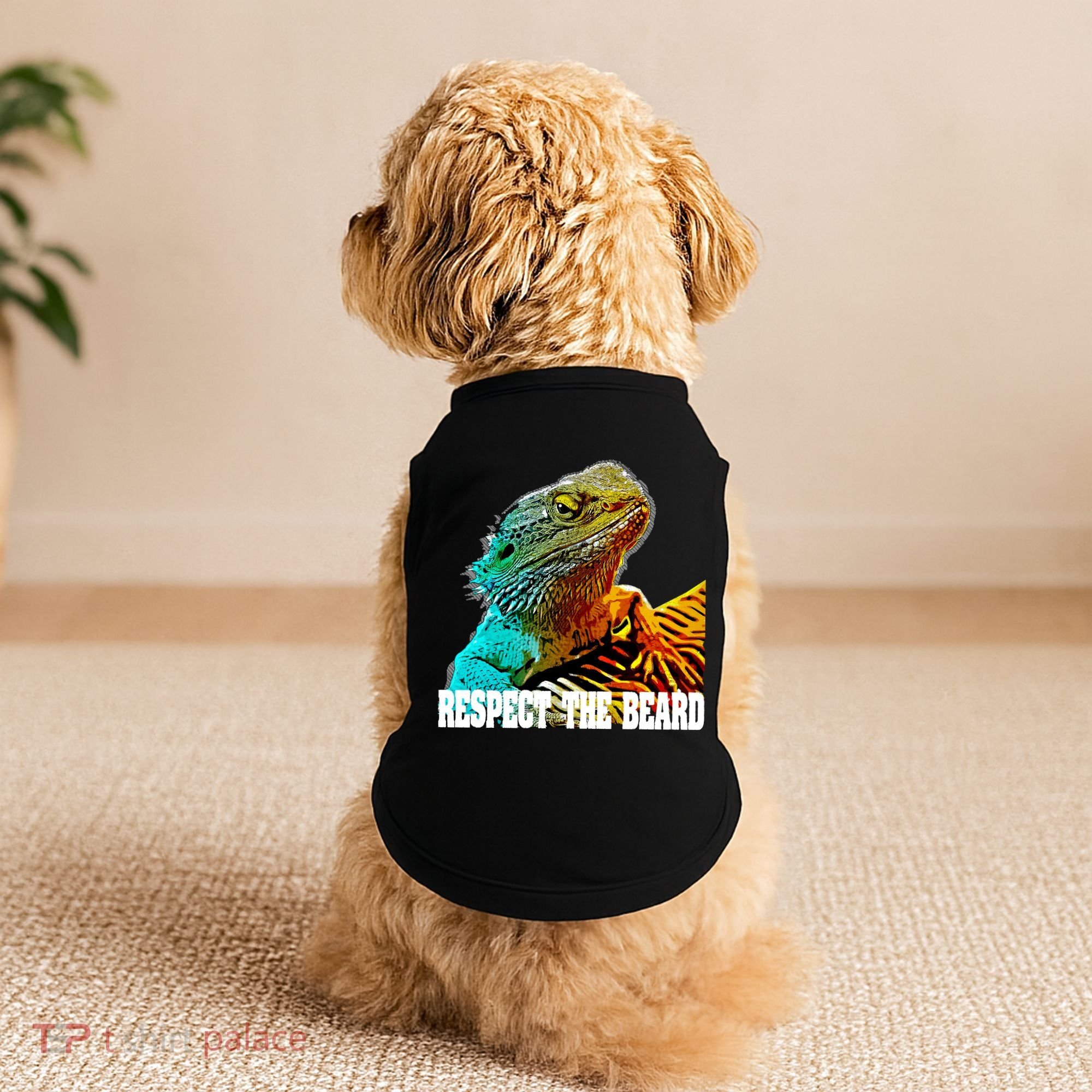 Respect The Beard Funny Bearded Dragon Gift Doggie Tank