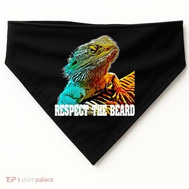Respect The Beard Funny Bearded Dragon Gift USA-Made Doggie Bandana