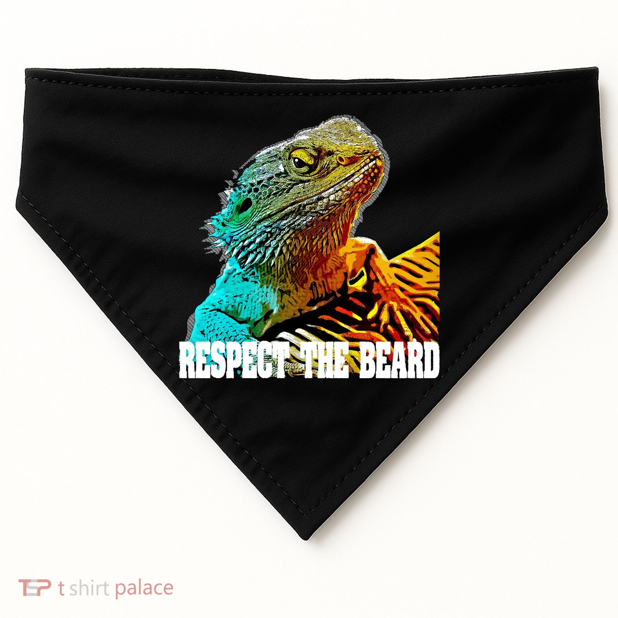 Respect The Beard Funny Bearded Dragon Gift USA-Made Doggie Bandana