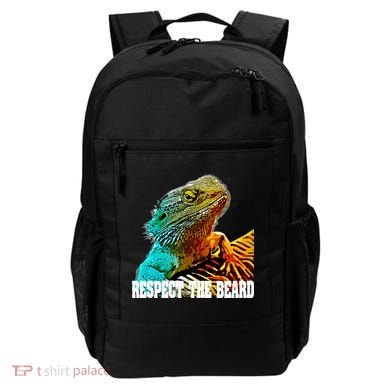 Respect The Beard Funny Bearded Dragon Gift Backpack