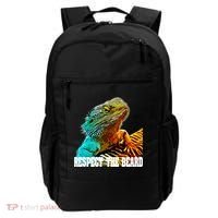Respect The Beard Funny Bearded Dragon Gift Backpack thumb 0