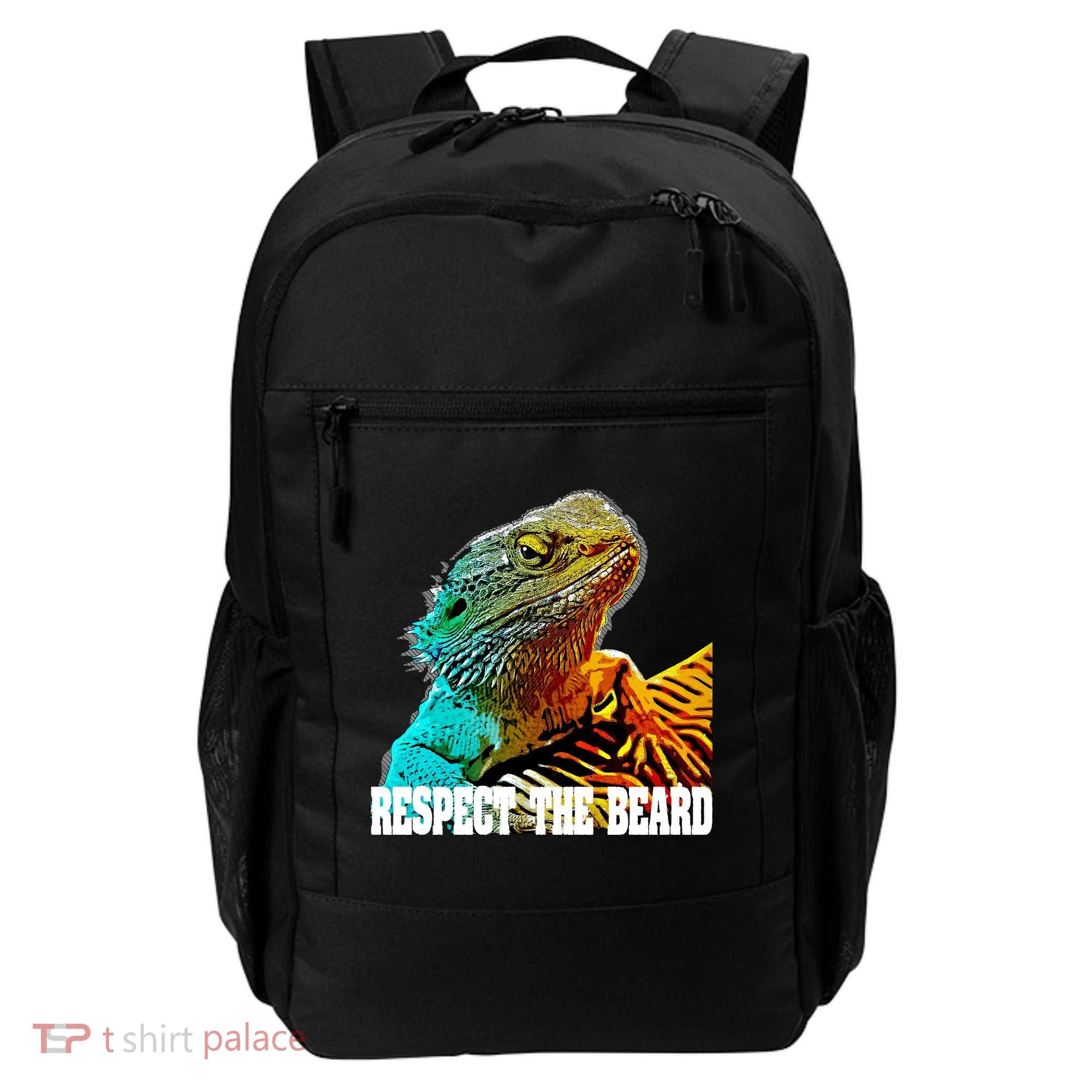 Respect The Beard Funny Bearded Dragon Gift Backpack