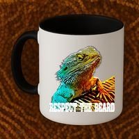 Respect The Beard Funny Bearded Dragon Gift Coffee Mug thumb 2