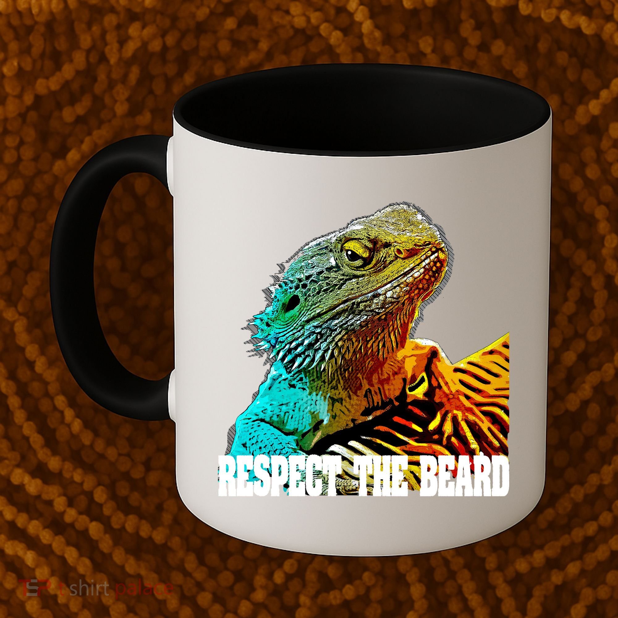 Respect The Beard Funny Bearded Dragon Gift Coffee Mug