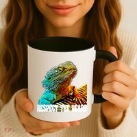 Respect The Beard Funny Bearded Dragon Gift Coffee Mug thumb 3
