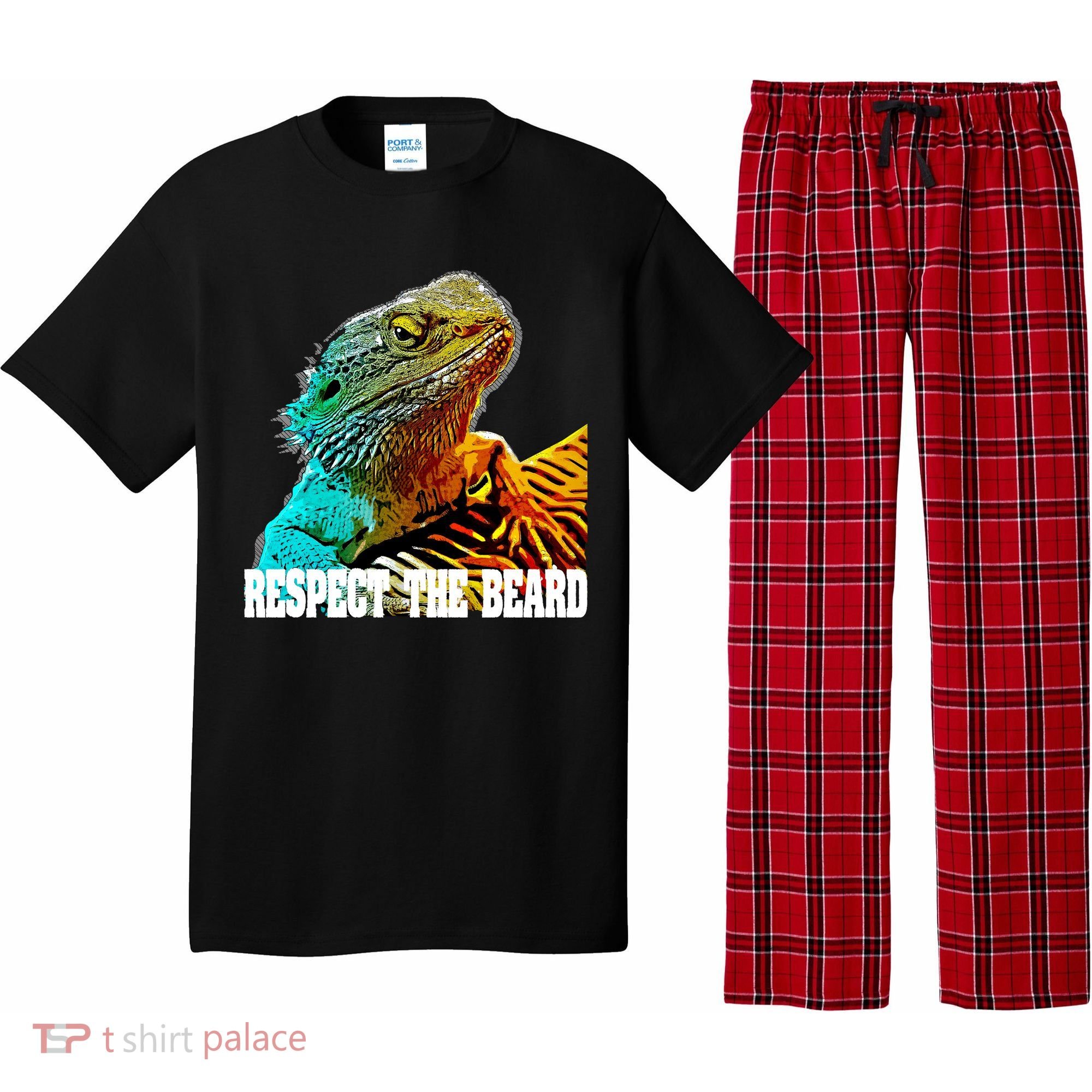 Respect The Beard Funny Bearded Dragon Gift Pajama Set