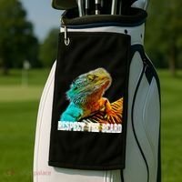 Respect The Beard Funny Bearded Dragon Gift Golf Towel thumb 2