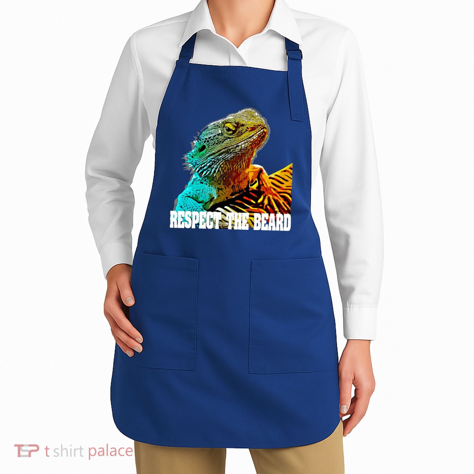 Respect The Beard Funny Bearded Dragon Gift Apron