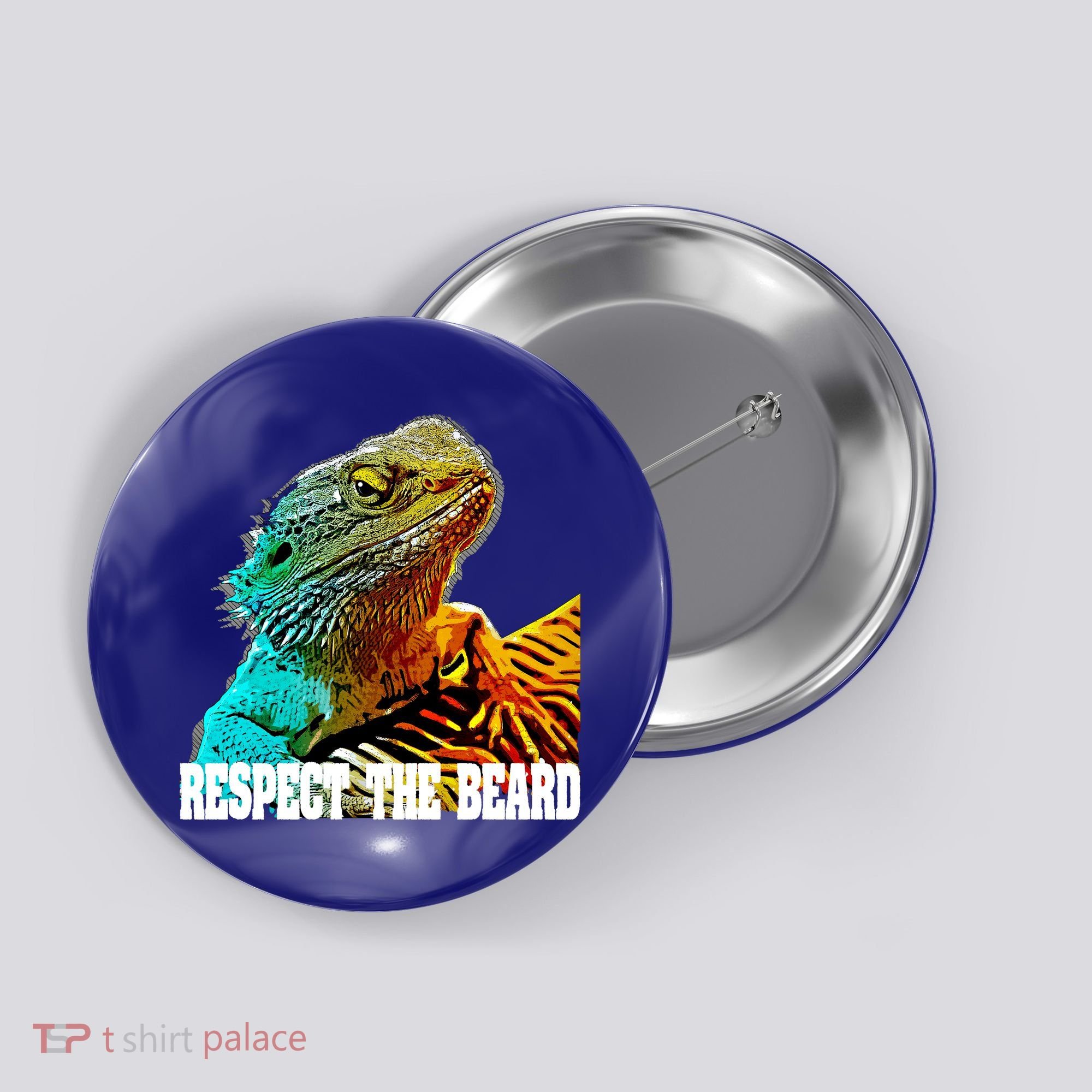 Respect The Beard Funny Bearded Dragon Gift Button