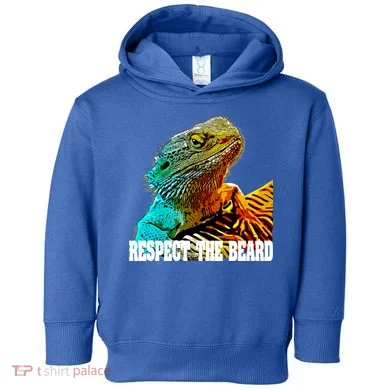 Respect The Beard Funny Bearded Dragon Gift Toddler Hoodie