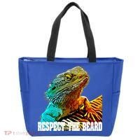 Respect The Beard Funny Bearded Dragon Gift Tote Bag thumb 0