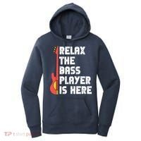 Relax The Bass Player Is Here Funny Music Bassist Guitar Women's Hoodie thumb 0
