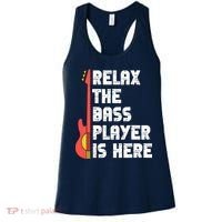 Relax The Bass Player Is Here Funny Music Bassist Guitar Women's Tank Top thumb 0